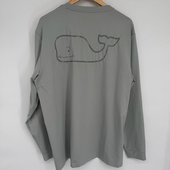 Vineyard Vines Shirt Performance Mens XL Gray Rustic Logo Outdoor Active Workout - Picture 2 of 7